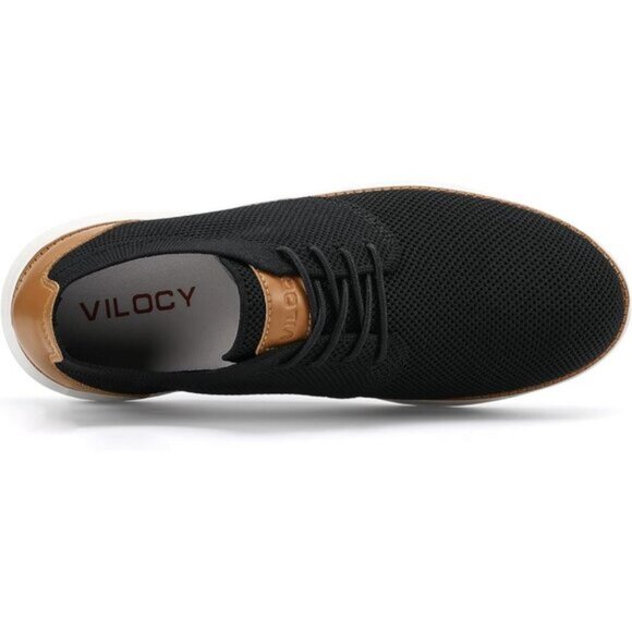 🆕VILOCY Men's Black Fashion Business Comfortable Breathable Dress Sneaker - Picture 5 of 9